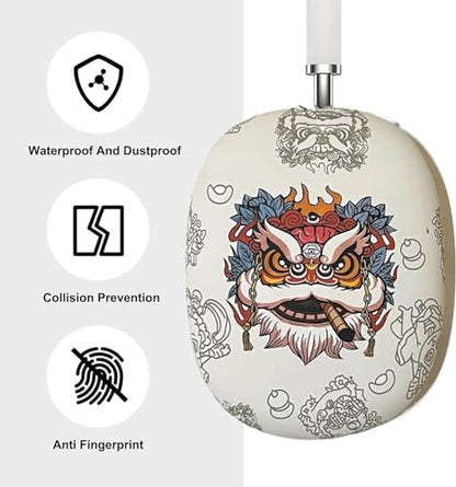Case Compatible with AirPods Max Headphones, Cute Anime Lion Soft TPU Anti-Scratch Protective Ear Cup Covers Headphone Cases for Woman Kids Man - color: White Lion