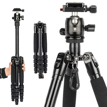 SIRUI Traveler 5AX 52″Aluminum Camera Tripod, 360° Panorama B-00K Ball Head and Arca Swiss Quick Release Plate, Folded Height 12.4", Load up to 6kg/13.2lbs - style: Traveler 5AX