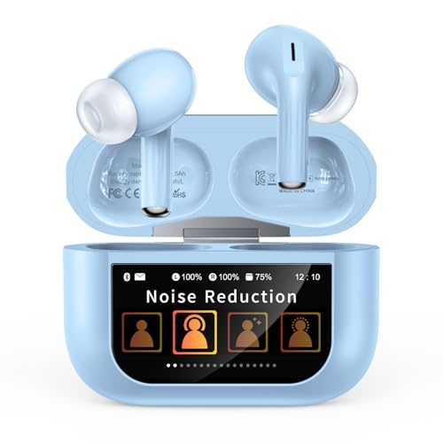 Wireless Earbuds, Bluetooth 5.4 Ear Buds, ENC Noise Cancelling Headphones with 48H Playtime, Bass Stereo Sound, Compatible with iPhone Air/17/16/15/14/Android, Pad - Sky Blue - color: Sky Blue