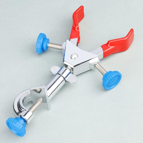 stonylab Mini 2-Prong Swivel Clamp with Boss Head, Compact Dual Adjust Multipurpose 360 Degree Rubber Coated Swivel Clamp for Lab Accessories, 70 mm
