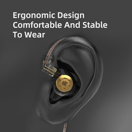 KZ EDX PRO Wired IEM Headphones, 10mm Dynamic Driver in-Ear Monitors | Hi-Fi Bass, Detachable Cable, Noise-Isolating – Fits iPhone, Android, PC, for Gaming, Music & Monitoring.