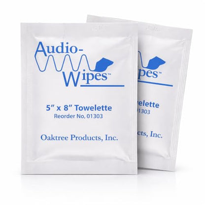 Audio Wipes | 100 Individually Wrapped Cleaning Wipes | Alcohol-Free, Fast-Drying, Safe for Xbox/PlayStation Controllers, Headphones, Earbuds, Monitors & More – Ideal for Gamers!