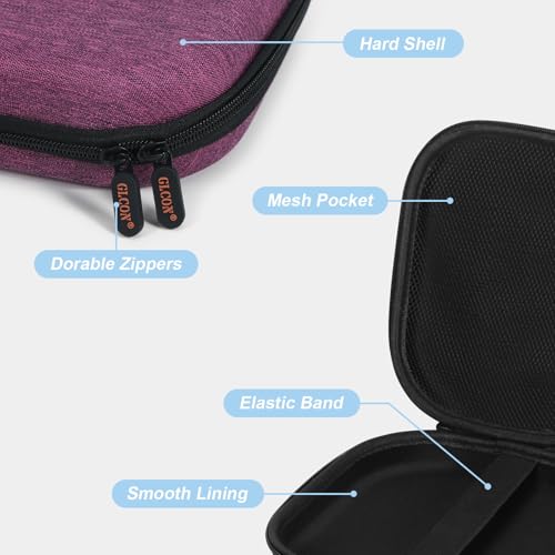 Purple Hard Shell Headphone Case, Durable Zipper Travel Carrying Pouch Bag | Compatible with Sony WH-CH520/CH720N, JBL Tune 510BT/720BT/520BT/770NC, Soundcore Q20/Q30, Jlab Headphones - color: Grape-Purple
