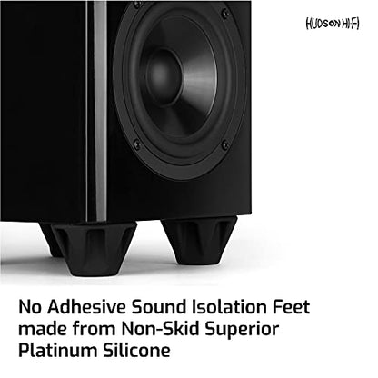 Speaker Isolation Feet – 8-Pack 1.5" Bigfoot Rubber Pads by Hudson Hi-Fi – Non-Adhesive, Anti-Vibration Feet for Turntables, Subwoofers, Amplifiers – 50 Duro, Non-Skid Audio Bumpers