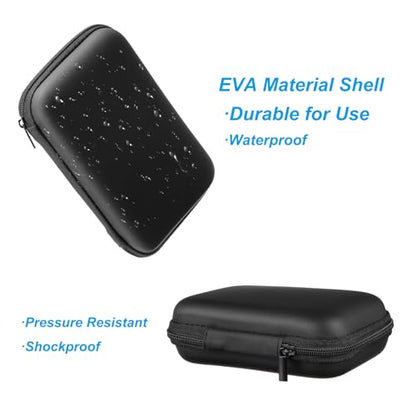 PATIKIL 6.69x3.54 Electronic Organizer Case, 1Pcs EVA Hard Waterproof Rectangle Travel Carrying Case with Zipper for Digital Multimeter, Camera, Charger Cord, Earphone, Black - size: 6.69x3.54"