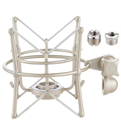 Microphone Shock Mount, Metal Universal Mic Holder Spider Recording Mic Shockmount Stand Compatible with Many Condenser Mics for Samson Superlux MXL990 770 Tempo 2006 etc. (MX22-H)