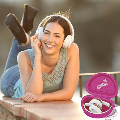 COMECASE Case for Beats Solo 4/Studio Pro Headphones with Mesh Pocket | Water-Resistant Hard Shell, Mesh Pocket for Cables, Travel Storage, Fits Solo 2/3, Solo Pro and Studio3, Rose Red, Bag Only - color: Rose Red
