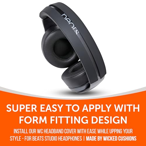 WC BandZ Studio & Studio Pro - Silicone Headband Cover for Beats Studio | Made by Wicked Cushions | Does Not Fit Beats Solo | Enhanced Comfort & Sweat Protection | Black - color: Black