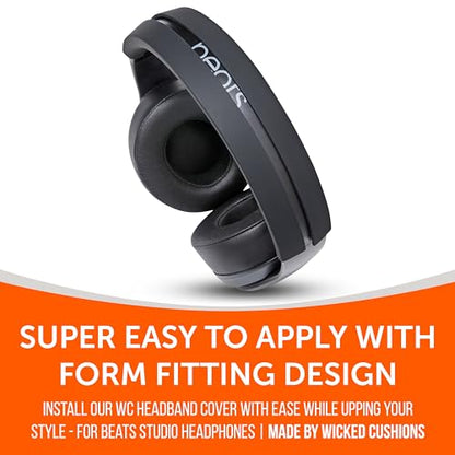 WC BandZ Studio & Studio Pro - Silicone Headband Cover for Beats Studio | Made by Wicked Cushions | Does Not Fit Beats Solo | Enhanced Comfort & Sweat Protection | Black - color: Black