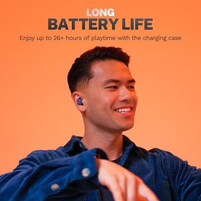 JLab Go Air Pop+ True Wireless Earbuds, in Ear Headphones, Bluetooth Earphones, 35H Playtime Ear Buds, Bluetooth Earbuds with Microphone, USB-C Charging Case, Dual Connect, EQ3 Sound, Navy Blue | Bluetooth Earbuds, In Ear Wireless with Microphone, Chargin