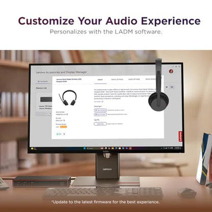 Lenovo Dual Mode Wireless ANC Headset 6550 with USB-A Receiver – Microsoft Teams Certified, Hybrid Active Noise Cancellation, Bluetooth Dual Connectivity, Long Battery Life, Business Headset, Black - color: Black, size: Headset 6550 w/USB-A Receiver