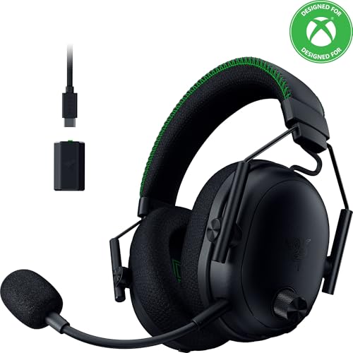 Razer BlackShark V3 Pro Wireless ANC Xbox Gaming Headset, Black | Full Band Mic, 50mm Drivers, 2.4 GHz, Bluetooth, USB, 3.5mm, Works with PC, Mac, PS5, Nintendo Switch, 70 Hr Battery - color: Black, style: Xbox