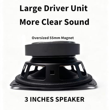 Wood-Grain Computer Speakers for Desktop PC, 10W Wired USB-Powered Speaker with 3.5mm AUX Jack, Plug & Play Clear Stereo Audio, Compact Brown Desk Speaker with In-Line Volume Control for Home Office