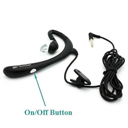Wired Headset Mono Hands-Free Earphone 3.5mm Headphone Earpiece w Boom Mic Single Earbud [Black] for Verizon LG K20 V - Verizon LG K8 V - Verizon LG Lancet