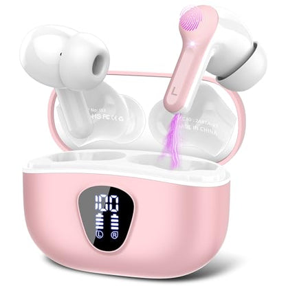 Wireless Earbuds, Bluetooth 5.3 Headphones HiFi Stereo, Bluetooth Earbuds - color: FRT-Pure Pink