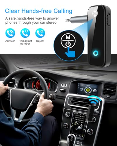 (Upgraded) Ankilo Aux Bluetooth 5.4 Adapter for Car, 2 in 1 Bluetooth Receiver Transmitter, Suitable for Cars, TV, Speakers, Stereo Systems and Headphones - color: Black
