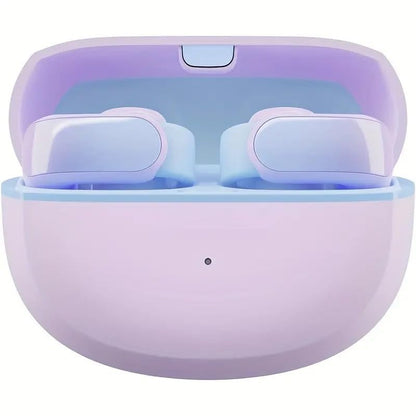 True Wireless Open Ear Clip On Earbuds with Open Audio Awareness Comfortable Fit Immersive Sound 48H Playtime Limited Edition Lilac (Purple) - color: Purple