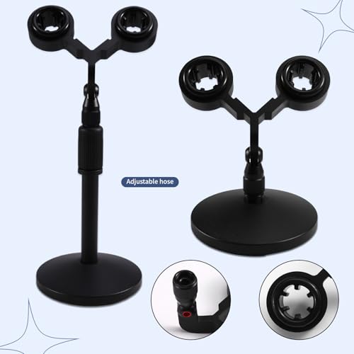 Universal Dual Microphone Kit with Twin Support Stand and Shock Mount for Recording Studios