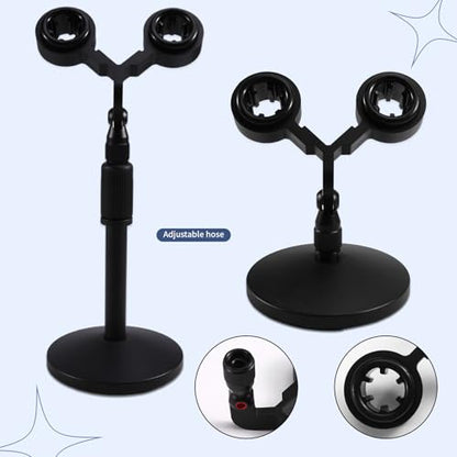 Universal Dual Microphone Kit with Twin Support Stand and Shock Mount for Recording Studios
