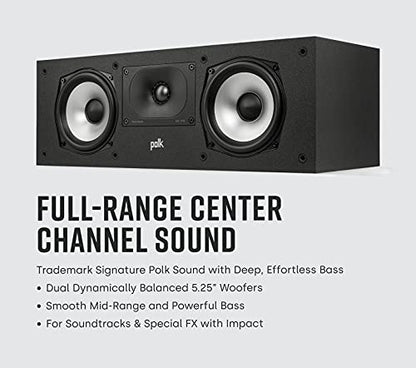 Polk Audio Monitor XT30 Compact Center Channel Speaker (Midnight Black) - style: Compact Center Channel Speaker (XT30)