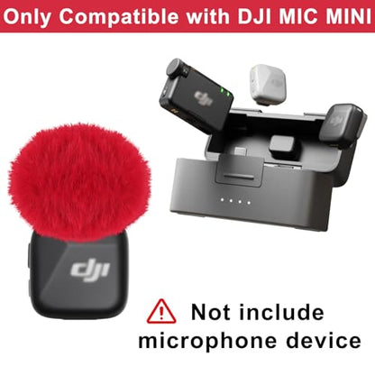 Microphone Windscreen for DJI MIC MINI (2024) Wireless Microphone Furry Wind Muff Accessories (2 Packs-Red) - color: red-2pcs
