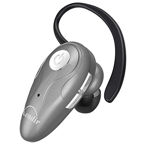 Kendir Bluetooth Headset, V5.0 Ultralight Wireless Headphone Cell Phone Earpiece with Mic Headsetcase, Volume Control, Handsfree Earbud for iPhone, Android,Samsung Smartphone - color: Silver