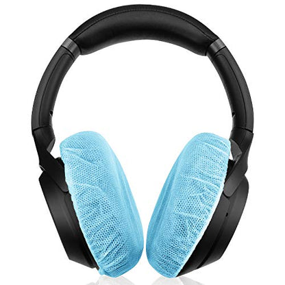 BBTO 300 Pieces Disposable Headphone Covers Non Woven Sanitary Fabric Headset Earphone Covers for Ear Pad Headphones(L-11 cm,White, Blue, Black) - color: White, Blue, Black, size: L-11 cm
