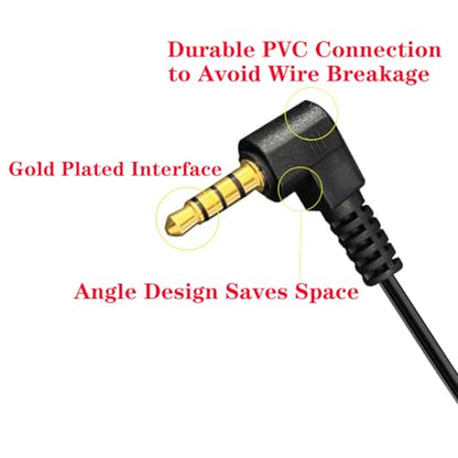 90 Degree 1/8" Male to Male Jack 4 Pole TRRS Extension Aux Spring Cord | Coiled Right Angle 3.5mm Stereo Audio Cable for PC,TV, Recorders,MP3,Card Holder,Amplifier,Speaker