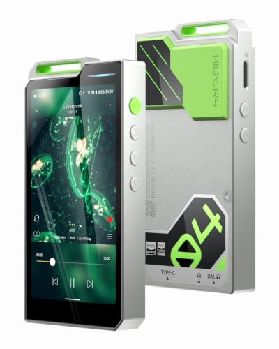 HiBy R4 Android MP3 MP4 Player with Spotify, 4 DAC & Class A Amp, MQA 16X HiFi Lossless Music Player with Bluetooth and WiFi, 3.5mm & 4.4mm Headphone Jack - color: Green