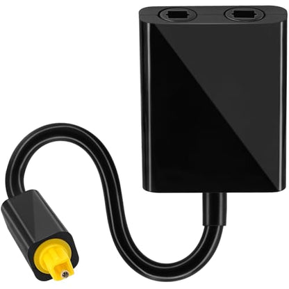 Digital Fiber Optic Adapter, Male to Female 1-Input 2-Output Audio Splitter Cable Converter, Toslink for DVD Players, Home Theater