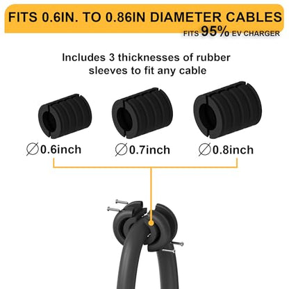 EV Charger Cable Retractor - 11.5ft Wall Mount Automatic Retractable Cable Organizer for Electric Vehicle Charging, Universal Fits 95% of EV Charging Cables - style: Wall Mounted