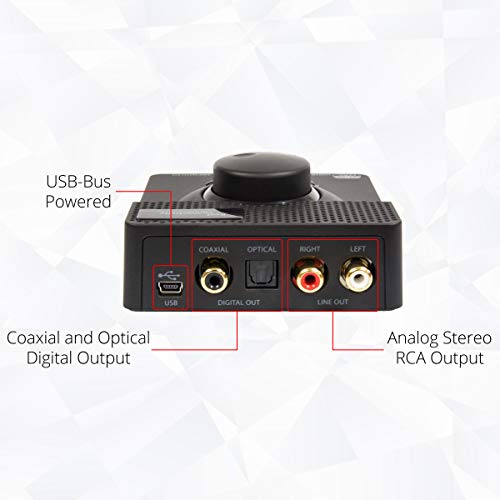 Syba Sonic 24bit 96KHz USB DAC Stereo Headphone Amplifier 2 Stage EQ Digital/Coaxial Output and RCA Output SD-DAC63116 - style: 24/96 DAC BLK