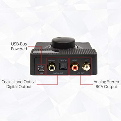 Syba Sonic 24bit 96KHz USB DAC Stereo Headphone Amplifier 2 Stage EQ Digital/Coaxial Output and RCA Output SD-DAC63116 - style: 24/96 DAC BLK