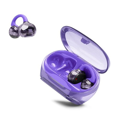 JBL Soundgear Clips Open Ear Headphones for Situational Awareness - Purple | Up to 32 Hours Total Playtime With Speed Charge, Sweat Resistant, Noise-Reducing Mics, App Control For Custom Audio - color: Purple