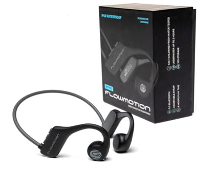 FlowMotion M1 Pro Waterproof Swimming Headphones with Bluetooth for Sports Fitness Running Underwater Bone Conduction Wireless with USB-C Adapter and Adjustable Strap