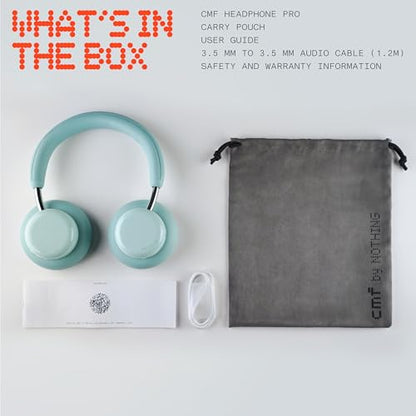 CMF BY Nothing Headphone Pro Active Noise Canceling Wireless Headphones Bluetooth 5.4 Over The Ear Headset, 50H ANC Playtime, Bass&Treble Slider, Custom EQ&Spatial Audio, Hi-Res LDAC, Light Green - color: light Green