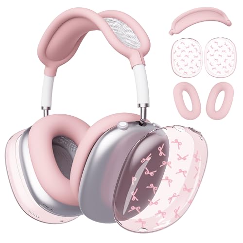 for AirPods Max Headphones Pink Bow Ear Covers for AirPods Max 2 - color: Pink Bow B/Pink