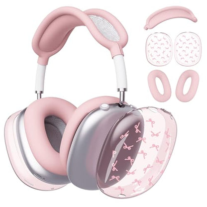 for AirPods Max Headphones Pink Bow Ear Covers for AirPods Max 2 - color: Pink Bow B/Pink