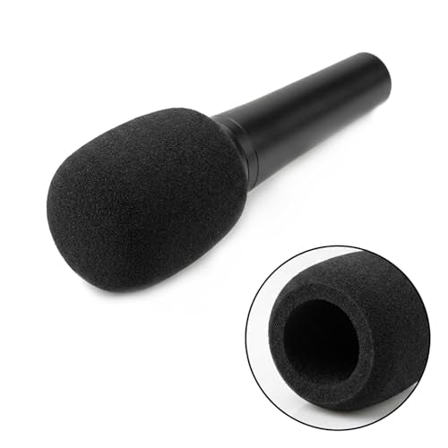 Foam Mic Cover Compatible with JBL PartyBox Wireless Microphones, Replacement Sponge Windscreen for PartyBox Mic 100, Wireless Dual Mic System, Windproof Pop Filter 4-Pack, Black