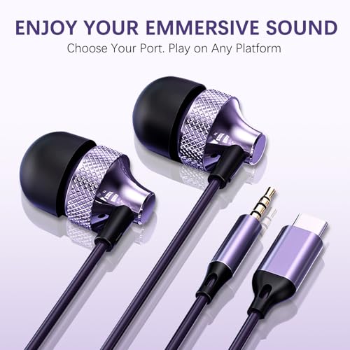 Pro Gaming Earphones with Built-in Microphone, 3.5mm & USB-C Options, 10mm Dynamic Driver for Spatial Audio, Smart in-Line Control, Secure Fit for PC, PS5, Xbox, Switch & Mobile - color: White, style: 3.5mm