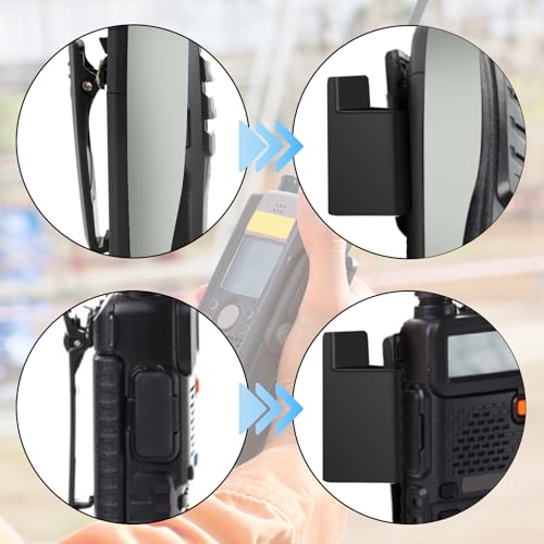 5pcs Walkie Talkies Belt Clip Holder | Black Walkie Talkie Car Mount Handheld Radio Holder with Back Adhesive for Most Handheld Intercom