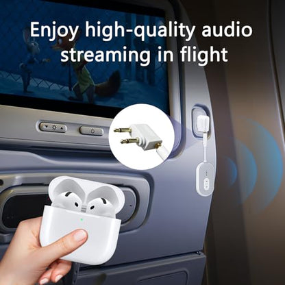 Bluetooth 5.3 Adapter for Airplane, Bluetooth Transmitter Receiver for 2 AirPods or BT Devices, Low Latency, Audio Adpater with 3.5mm Jack & RCA Cable for TV PC Gym Switch Car/Home Stereo