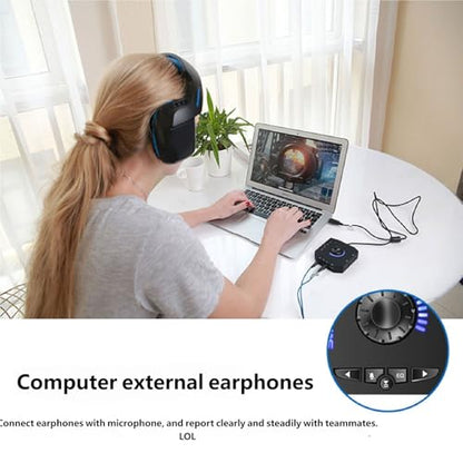 USB External Sound Card Plugs and Play Adapter Not Driver Required for Desktop PC Laptop USB Card - color: White