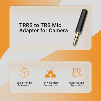 3.5mm TRRS to TRS Mic Adapter,Microphone Adapter for Canon,Nikon Cameras,3.5mm TRRS Female to TRS Male Microphone Adapter for Audio Recorder-2 Packs