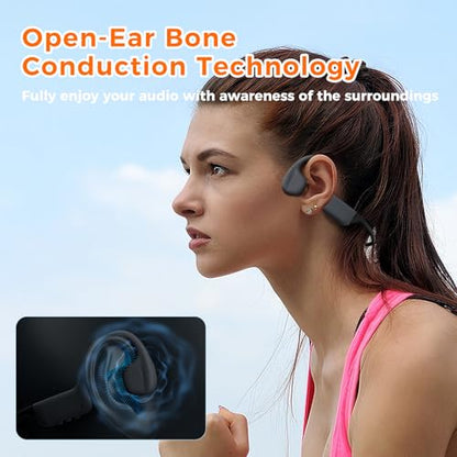 Full-Coverage Liquid Silicone Swimming Headphones,IP68 Waterproof Underwater Headphones, Bluetooth 6.0&MP3 with 32GB Memory Card,Soft/Skin-Comfortable Open Ear Bone Conduction Swim Earbuds