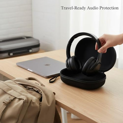 Hard Shell EVA Headphone Case for Over-Ear Models, Protective Travel Storage with Zipper, Black