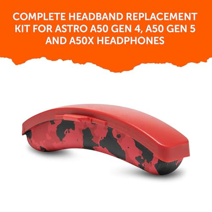 WC Mod Kit A50 - Earpads & Headband for Astro A50 Gen 4/5 / A50x | Made by Wicked Cushions | Cooling Gel Earpads and Matching Headband that offer Enhanced Comfort & Durability | Red Camo - color: Red Camo