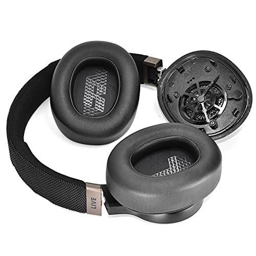 Defean Earpads for JBL E65/Live 650BTNC/660NC Headphones (Black) | Also for JBL E65/ Duet NC/Live 660/770 /780BTNC,Replacement Ear Cushions with Softer Leather, Noise Isolation Foam - color: Black