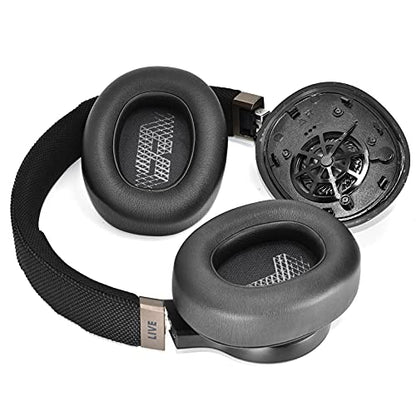 Defean Earpads for JBL E65/Live 650BTNC/660NC Headphones (Black) | Also for JBL E65/ Duet NC/Live 660/770 /780BTNC,Replacement Ear Cushions with Softer Leather, Noise Isolation Foam - color: Black