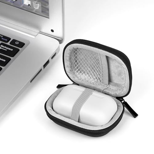 Geekria Shield Earbuds Case Compatible with Echo Buds 2nd Gen True Wireless, Replacement Hard Shell Travel Carrying Bag with Carabiner Clip (Grey) - size: Small-Echo Buds 2nd Gen